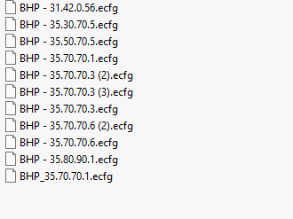 BHP ecfg files